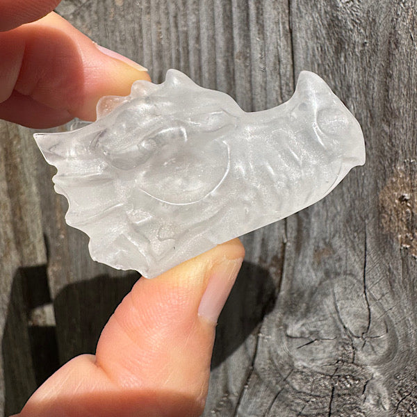 bergkristal draken schedel dragon skull klein