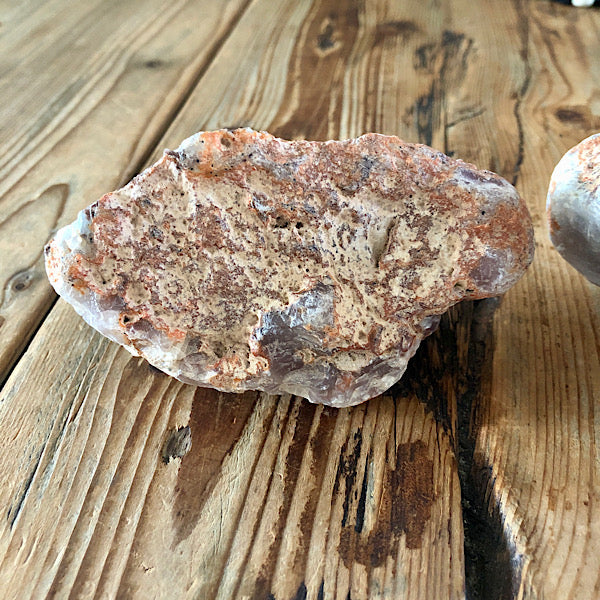 Agaat paar blauw wit rood marokko knol geode schatkamer