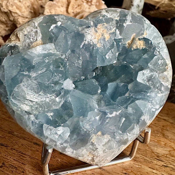 celestien coelestien hart ruw A celestiet blauw mineralen