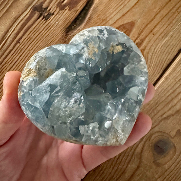 celestien coelestien hart ruw A celestiet kristallen blauw