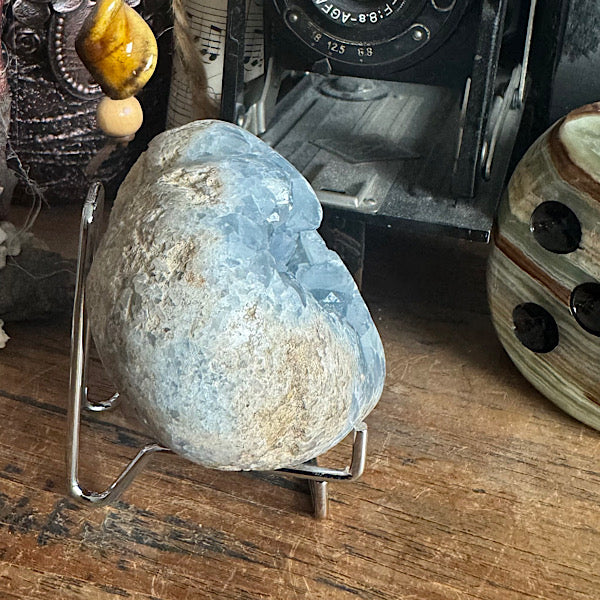 celestien ruw hart madagaskar B blauwe kristallen