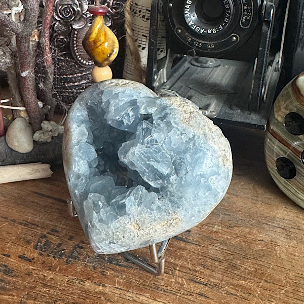 celestien ruw hart madagaskar B blauwe kristallen