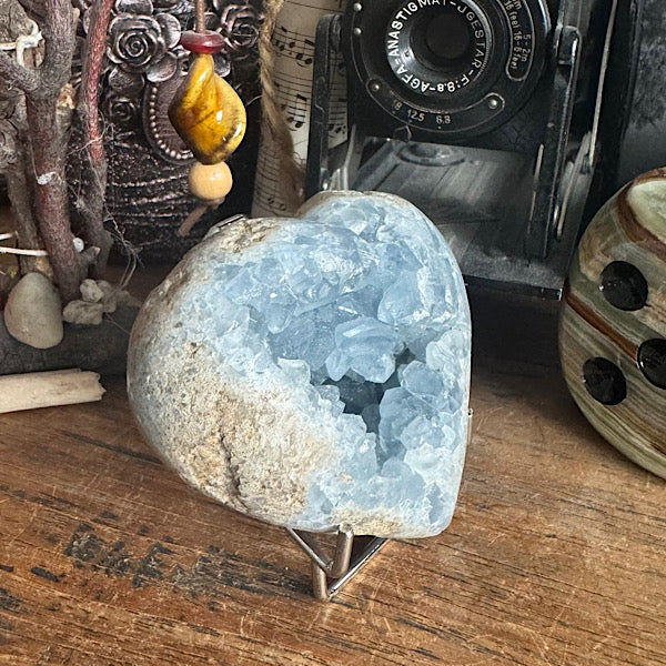 celestien ruw hart madagaskar B blauwe kristallen