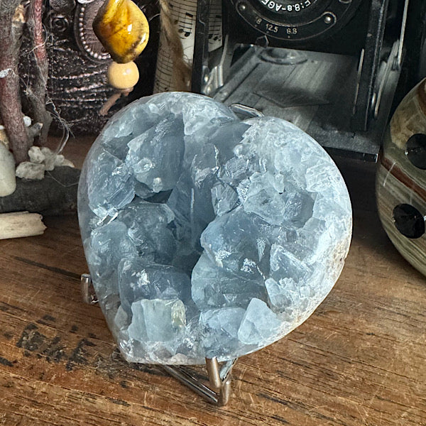 celestien ruw hart madagaskar C blauwe kristallen