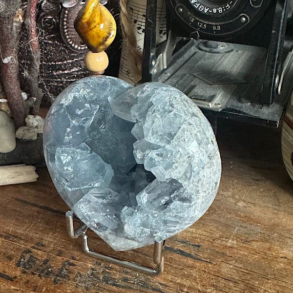 celestien ruw hart madagaskar E blauwe kristallen