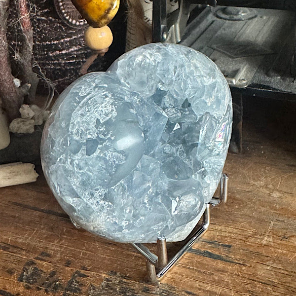 celestien ruw hart madagaskar E blauwe kristallen