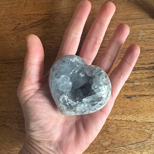 celestien ruw hart madagaskar E blauwe kristallen