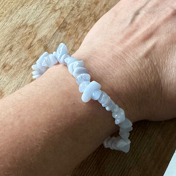 chalcedoon blauw Blue Lace blauw band Agaat split armband