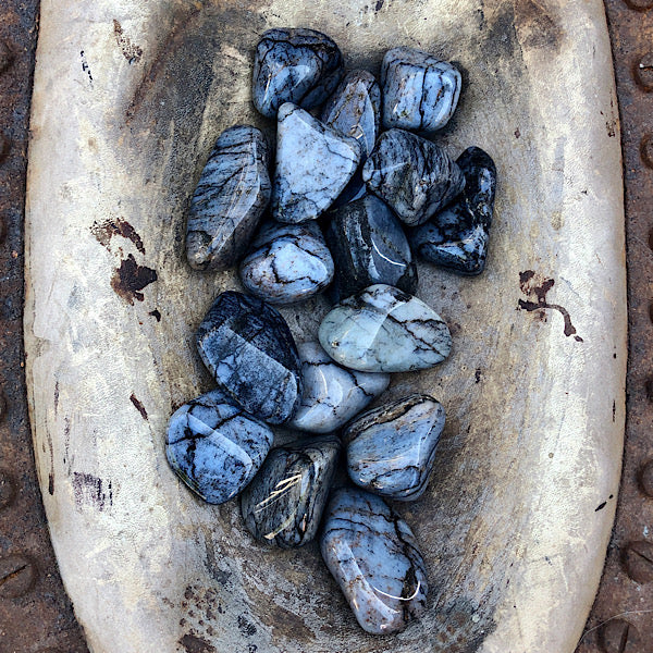 chert blauw trommelsteen mineralen trommelstenen