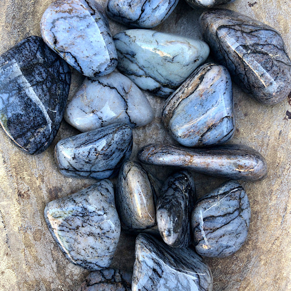 chert blauw trommelsteen mineralen trommelstenen