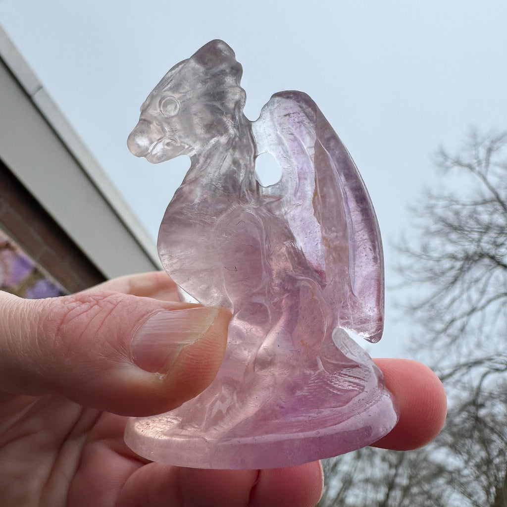 Draken Beeldje Obsidiaan RozeKwarts Serpentijn Sodaliet