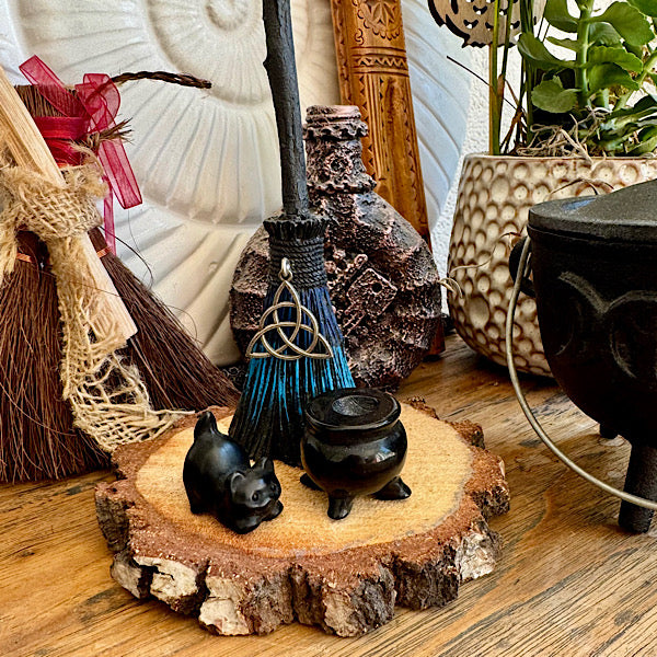 heksen bezem hoed, ketel kat wolf set