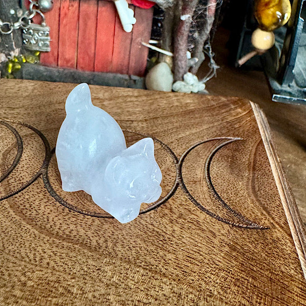 jade labradoriet rozekwarts obsidiaan figuurtjes kat