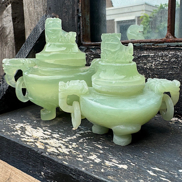 jade netfriet groen wierook houder smudge