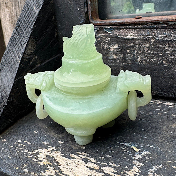 jade netfriet groen wierook houder smudge S edelstenenmineralenwinkel.nl