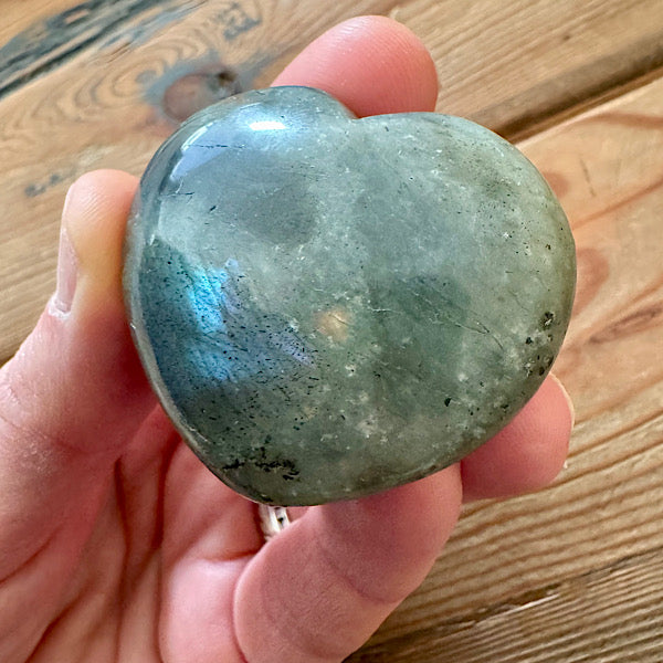 labradoriet hart klein gepolijst A geel oranje