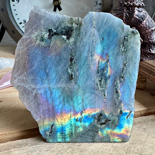 labradoriet plak ruw en gepolijst nr4 flash groen geel paars oranje blauw edelstenenmineralenwinkel.nl kristallen