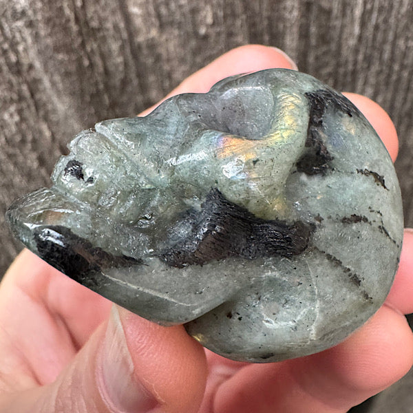 labradoriet schedel skull edelsteen gepolijst