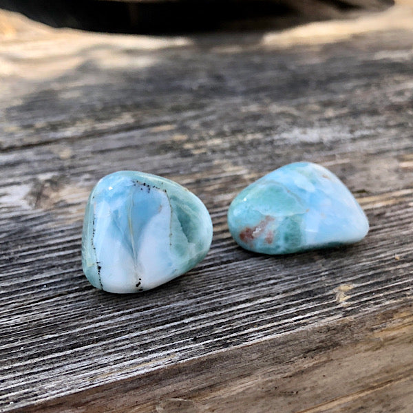 larimar trommelsteen atlantis groen en blauw mineralen