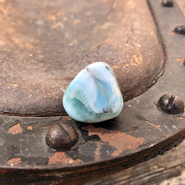 larimar trommelsteen atlantis groen en blauw mineralen