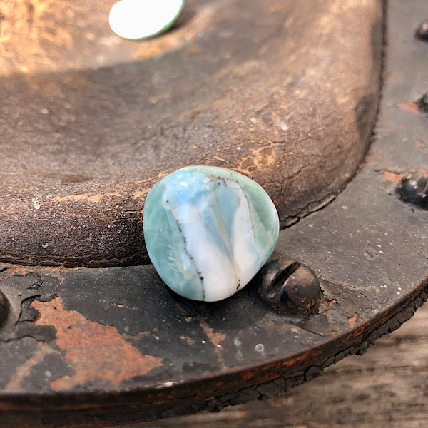 larimar trommelsteen atlantis groen en blauw mineralen
