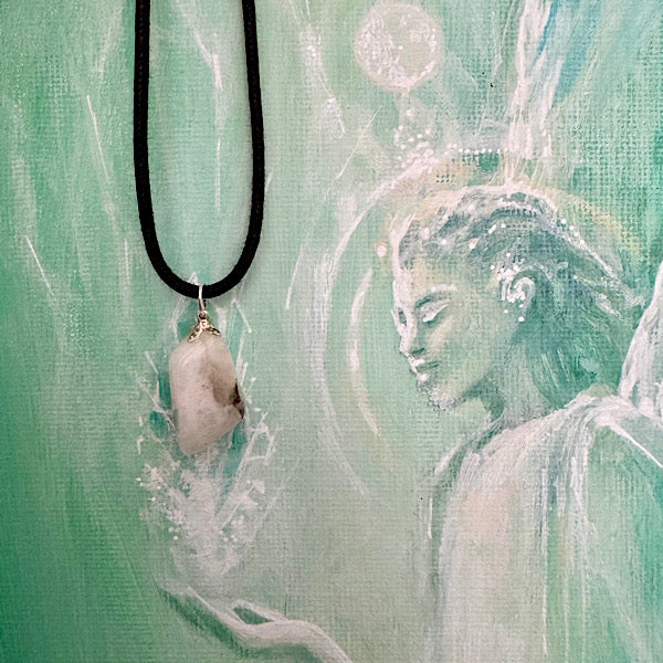 maansteen edelsteen hangertje hanger sieraad nr2