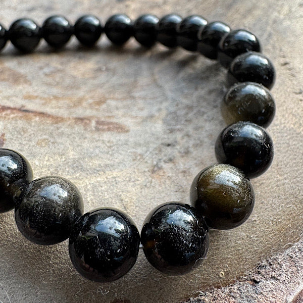 obsidiaan goud kralen armband mannen sieraad