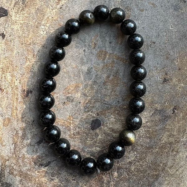 obsidiaan goud kralen armband mannen sieraad edelstenenmineralenwinkel.nl
