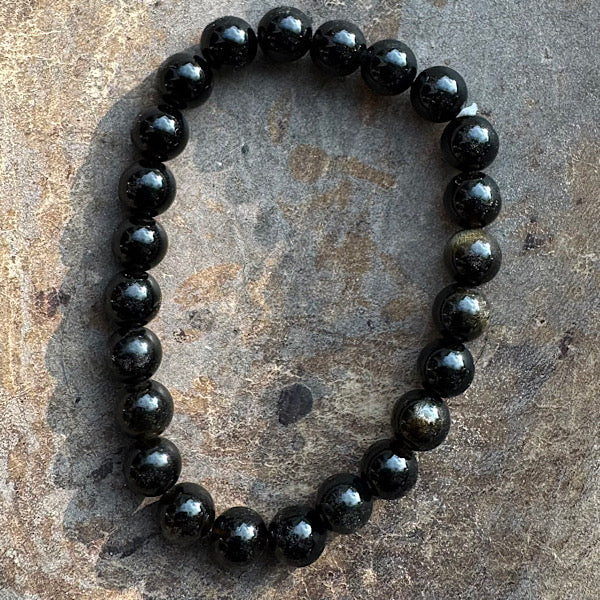 obsidiaan goud kralen armband mannen sieraad