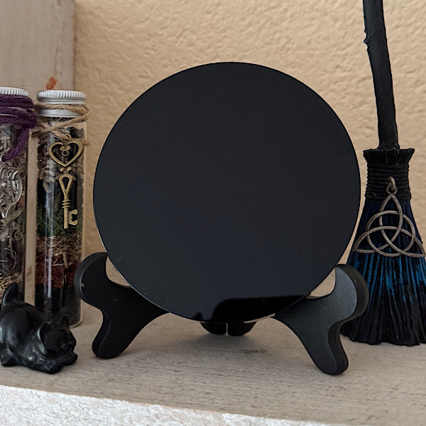obsidiaan zwart heksen spiegel gepolijst wicca edelstenenmineralenwinkel.nl