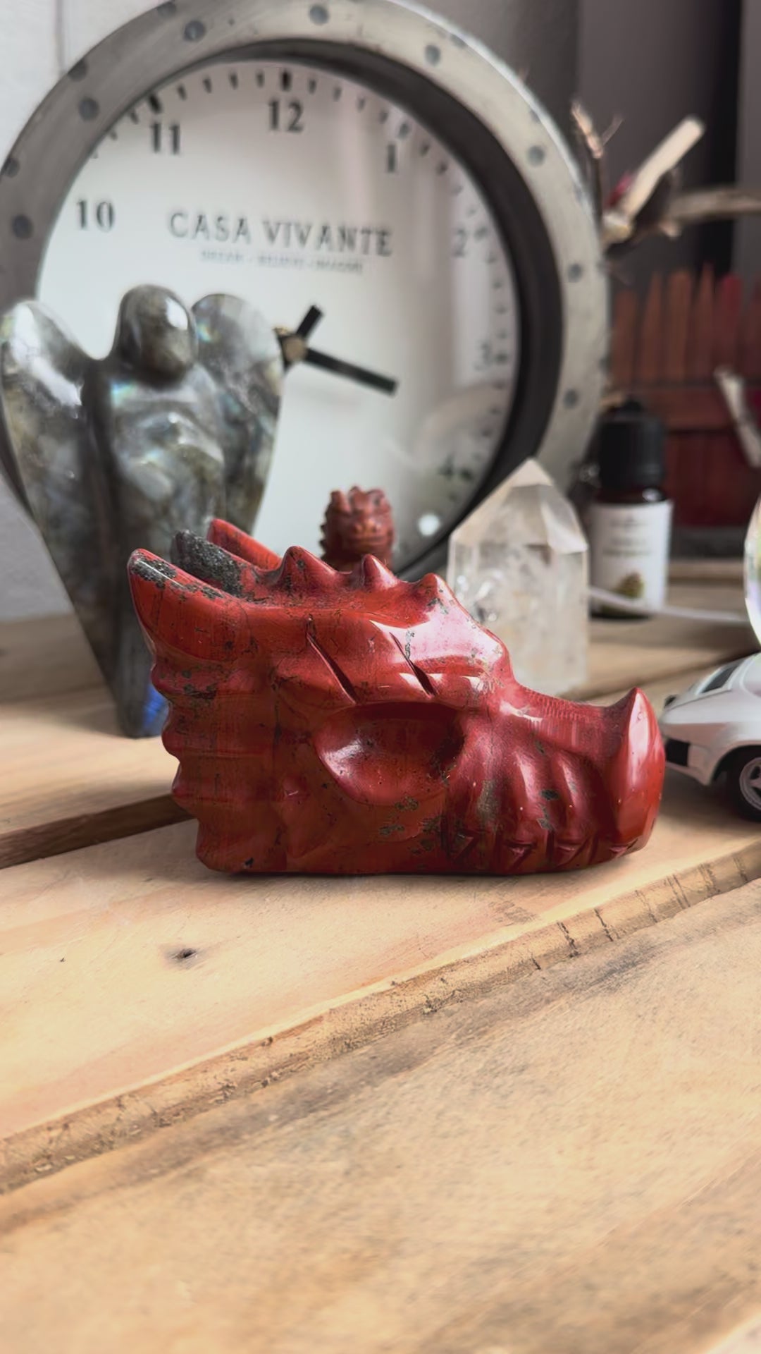 video jaspis rood drakenschedel dragon skull 