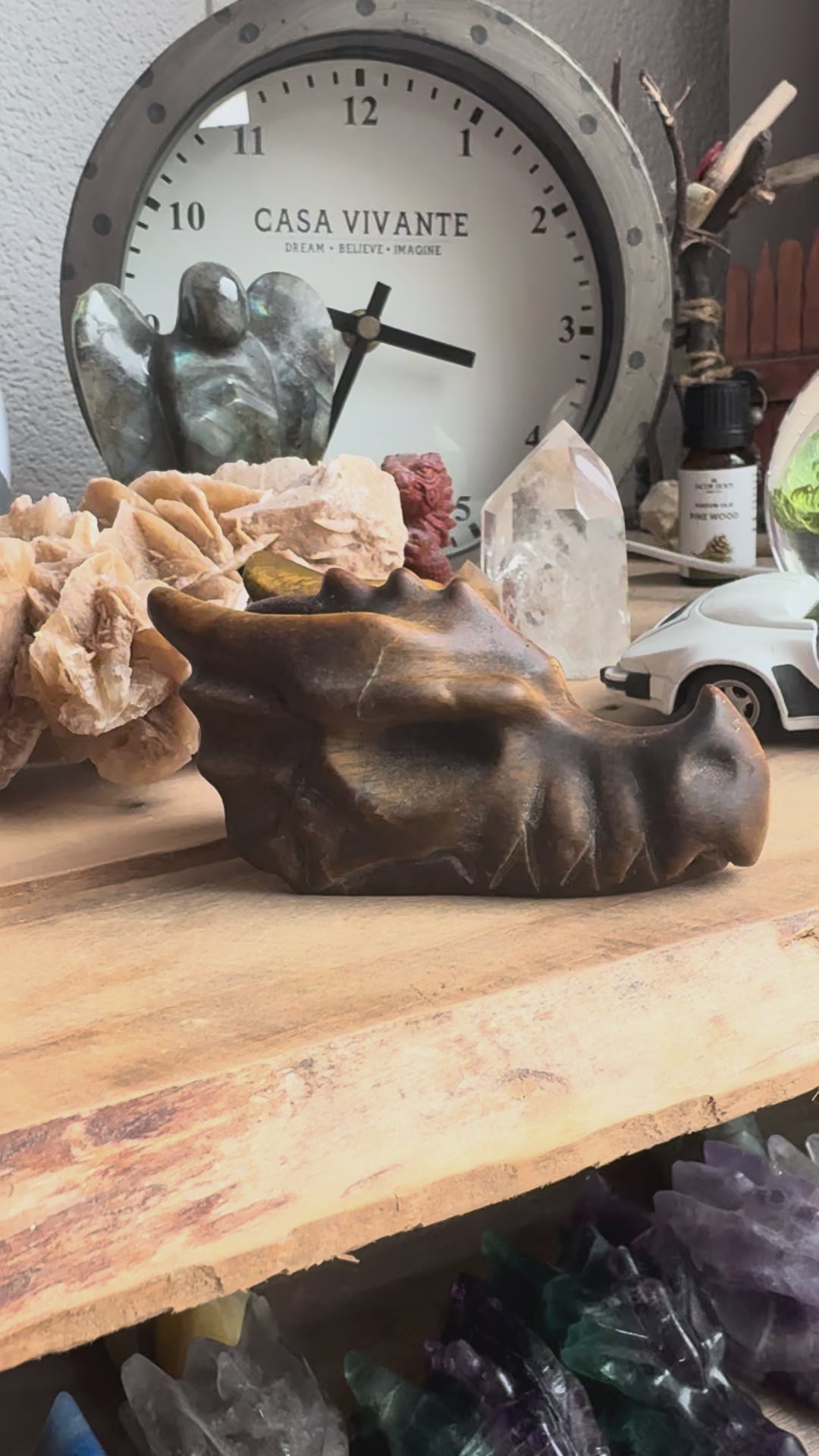 video tijgeroog drakenschedel dragon skull 