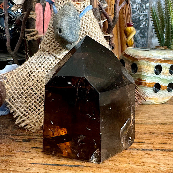 rookkwarts punt obelisk gepolijst edelstenen mineralen winkel