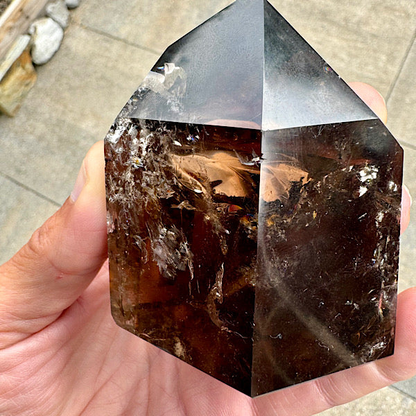 rookkwarts punt obelisk gepolijst edelstenen mineralen winkel