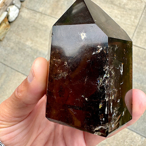 rookkwarts punt obelisk gepolijst edelstenen mineralen winkel