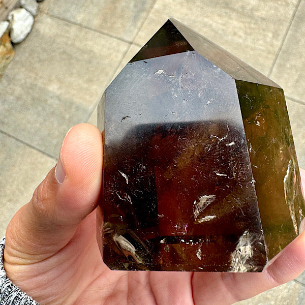 rookkwarts punt obelisk gepolijst edelstenen mineralen winkel