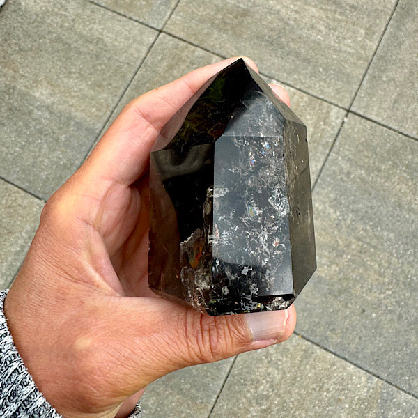 rookkwarts punt obelisk gepolijst edelstenen mineralen winkel