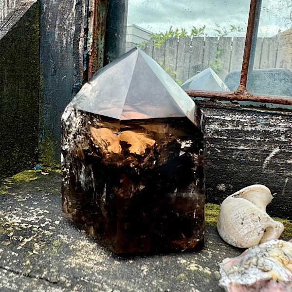 rookkwarts punt obelisk gepolijst edelstenen mineralen winkel