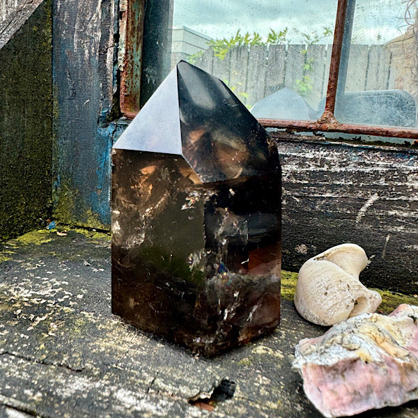 rookkwarts punt obelisk gepolijst edelstenen mineralen winkel