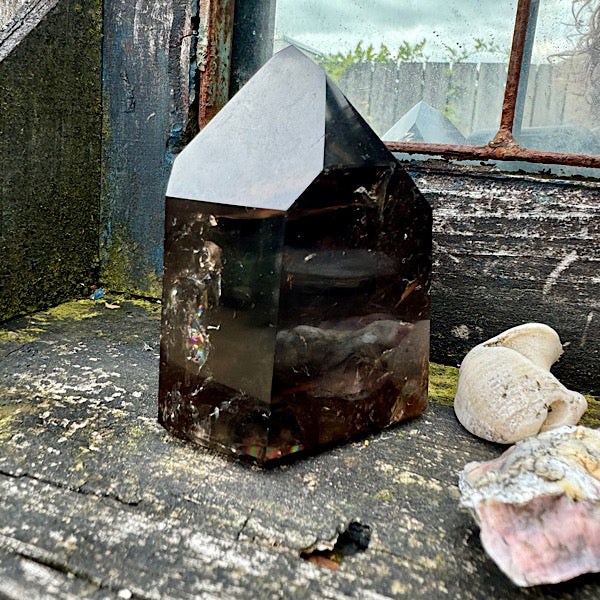 rookkwarts punt obelisk gepolijst edelstenen mineralen winkel