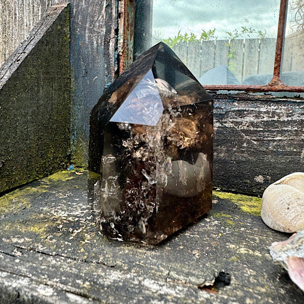 rookkwarts punt obelisk gepolijst edelstenen mineralen winkel