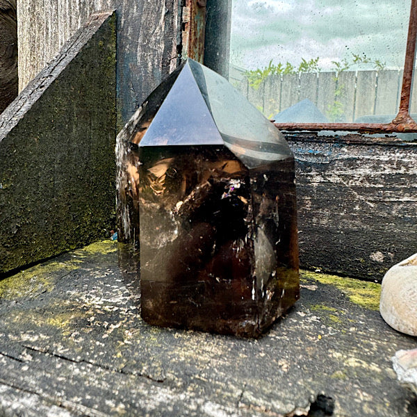 rookkwarts punt obelisk gepolijst edelstenen mineralen winkel