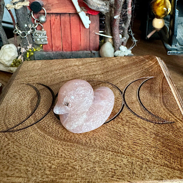 jade labradoriet rozekwarts obsidiaan figuurtjes eend