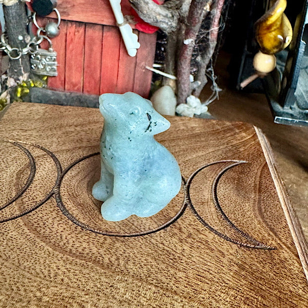 jade labradoriet rozekwarts obsidiaan figuurtjes wolf