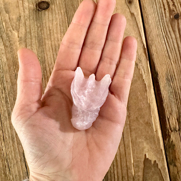 rozekwarts rozenkwarts klein draakje draken skull schedel mineralen kristallen