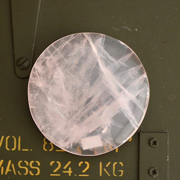 rozekwarts rozenkwarts schijf gepolijst mineralen