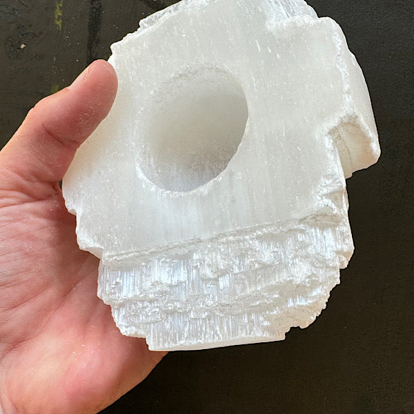 seleniet satijnspaat waxine lichthouder