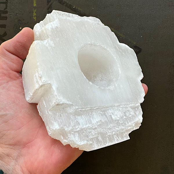 seleniet satijnspaat waxine lichthouder