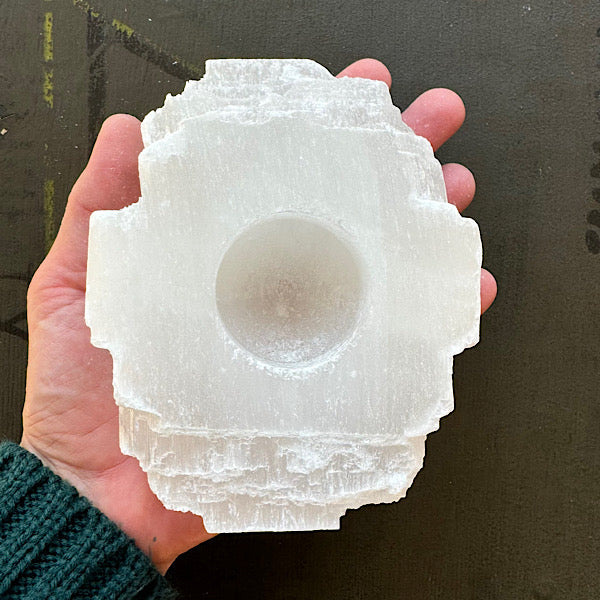 seleniet satijnspaat waxine lichthouder