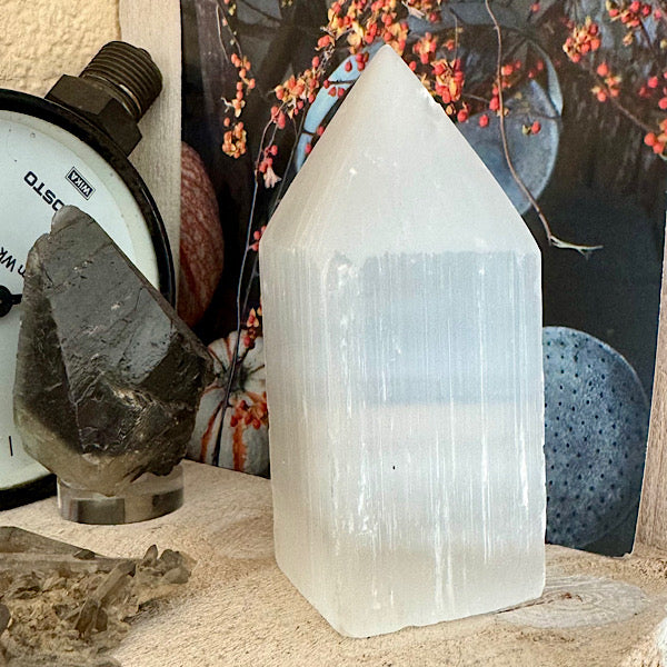 seleniet satijnsspaat punt edelstenenmineralenwinkel nieuwegein